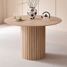 Tavolo da pranzo rotondo in legno con piedistallo Ø120cm per 4~6 Persone