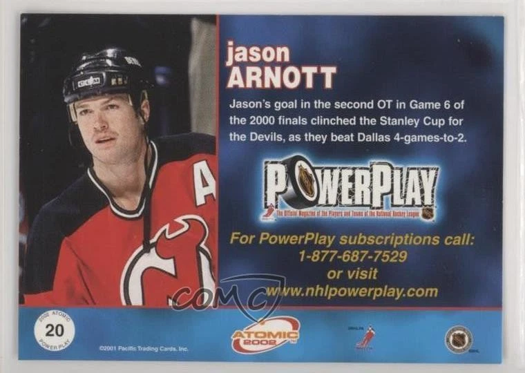 2001-02 Pacific Atomic Power Play Jason Arnott #20 - Image 2 of 2