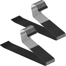 Zober Pants Hangers Non Slip - 20 Pack Open Ended Pants and Jean Hangers for Clo