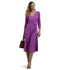 Lauren Ralph Lauren Womens' Surplice Jersey Dress - Aurora Violet