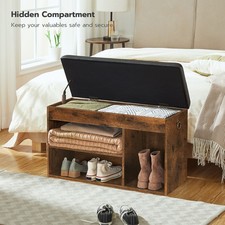 HOOBRO Shoe Storage Bench w/Padded Cushion Entryway Bench Shoe Rack for Entryway
