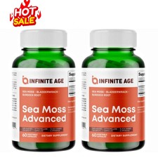 INFINITE AGE 1250mg Sea Moss Advanced Superfood, Vegan - 60 Count , Pack of 2