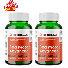INFINITE AGE 1250mg Sea Moss Advanced Superfood, Vegan - 60 Count , Pack of 2