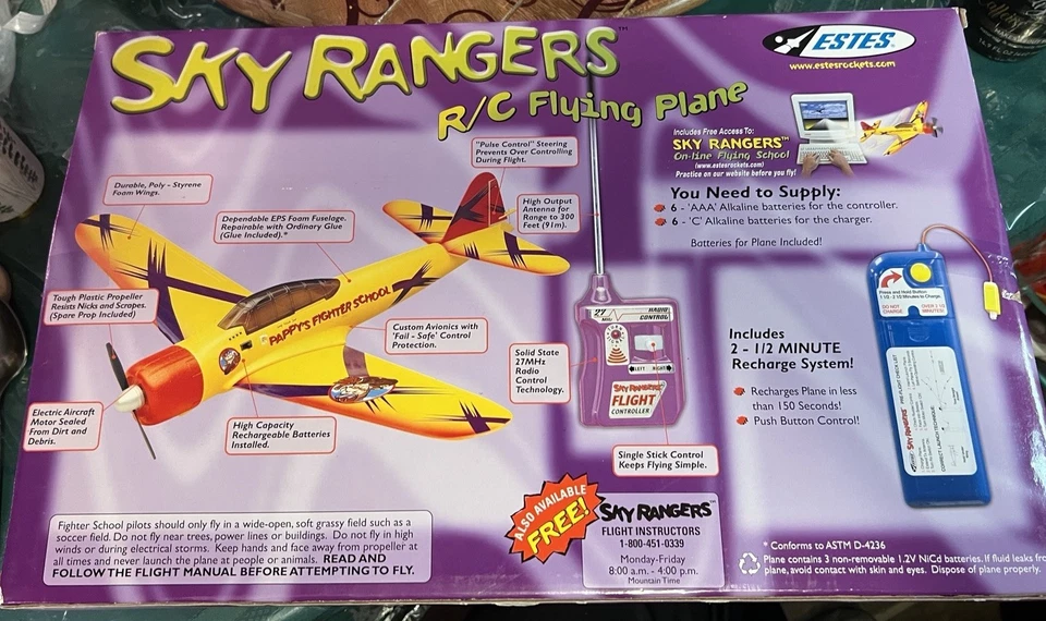 Estes Sky Rangers RC Plane Used Not Tested Instructions & Parts Included Nice - Image 2 of 4