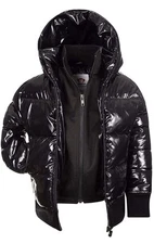 Appaman Kids Puffer Flurry Coat - Shiny Black - Size 7 Little Kids