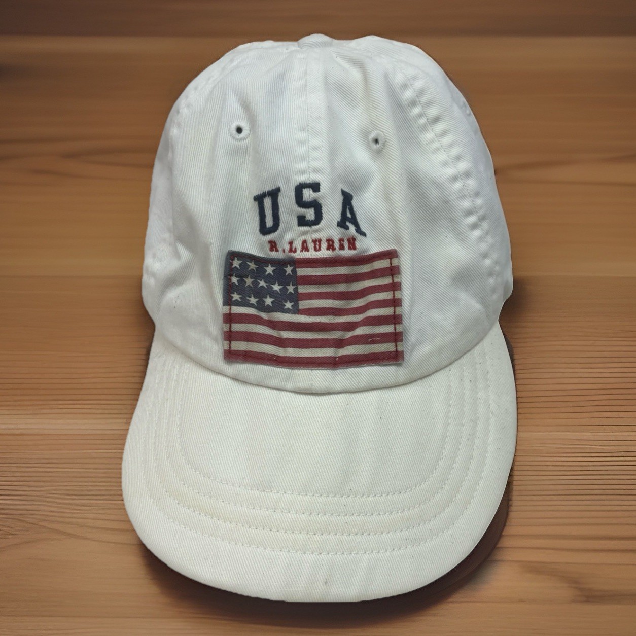 PONY Cappello regolabile vintage anni 90 Polo Ralph Lauren USA spellout bandiera toppa vintage