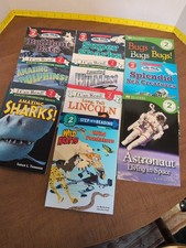 Lot of 10 Reader Level 2 books Dolphins Bat Bugs Sea Creatures Whales Sharks! 