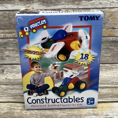 Used Tomy Constructables Vehicles Motorized Building Playset READ