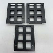 Lot of 3 - 6-Port Single Gang Keystone Decora Style Insert Black