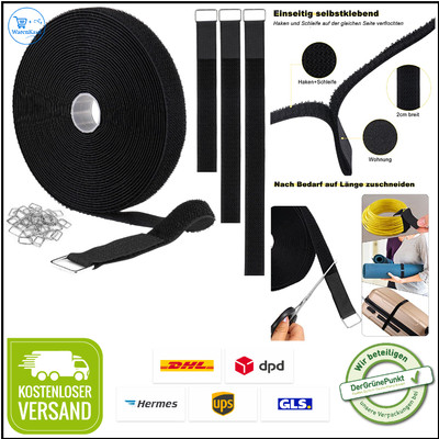 Klettband mit Metallschnalle | 10m Kabelbinder | 40 Stück