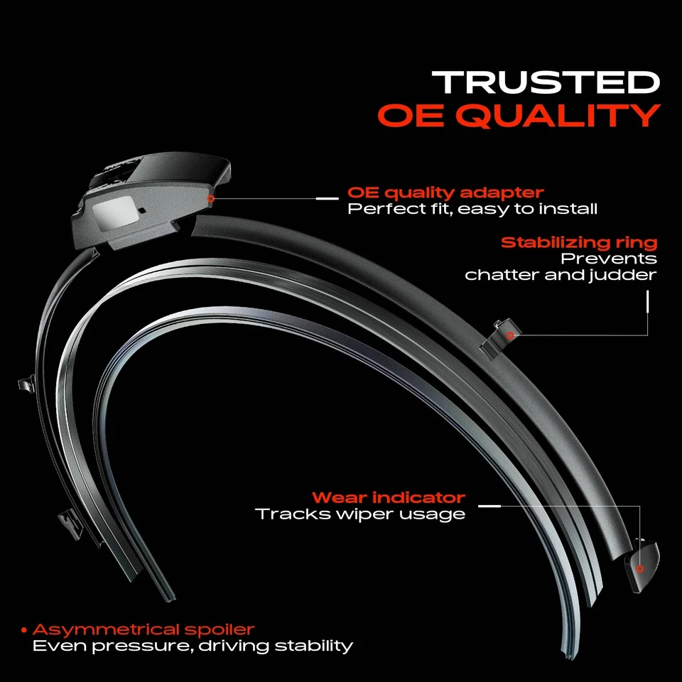 2x Escobillas limpiaparabrisas delanteras de 22" y 22" para Saab 9-3 2004-2007 9-5 9-7X Foto 4 de 4