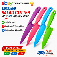 Kids Safe Plastic Salad Cutter Knife Fruit Vegetable Slicer Tomato Lettuce Tool
