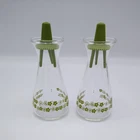 Vintage Pyrex Corelle Salt Pepper Shakers Spring Blossom Crazy Daisy Green
