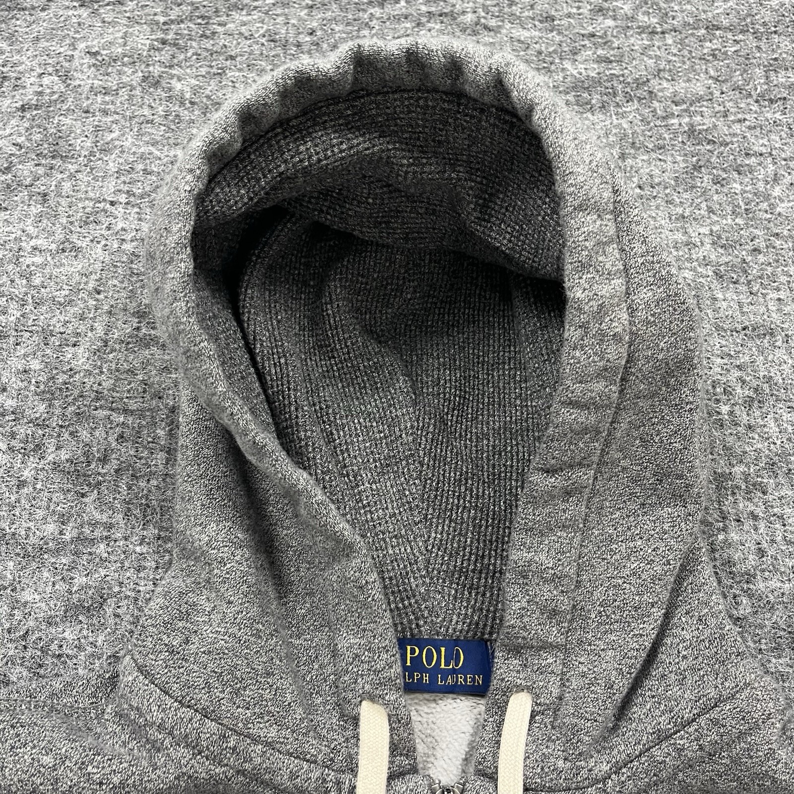 Polo Ralph Lauren felpa con cappuccio uomo XXL 2XL grigio pony full zip maglione felpa