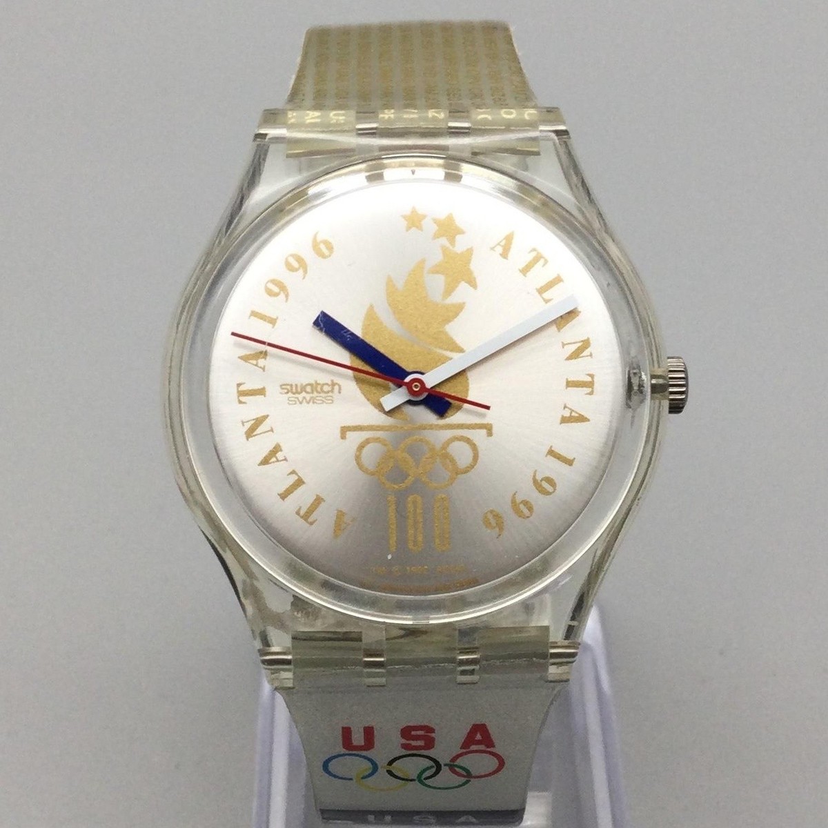 swatch 1996アトランタ五輪　ヴィンテージ Vintage Swatch Mens Watch 33mm Olympic Team 1996 USA Atlanta BOX