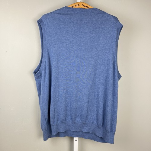 Brooks Brothers Supima Cotton Sweater Vest Mens XXL Blue Sleeveless V-Neck - Picture 4 of 5