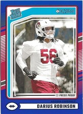2024 Panini Donruss Darius Robinson Blue Press Proof Rated Rookie SP RC 