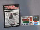 Transformers G1 Dinobot Sludge "UNAPPLIED STICKERS & INSTRUCTION BOOKLET" 1985