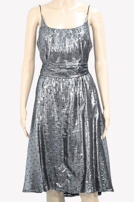 French Connection Damen Kleid Gr. 40 (UK 14) Silber Shiftkleid Shirtkleid Dress