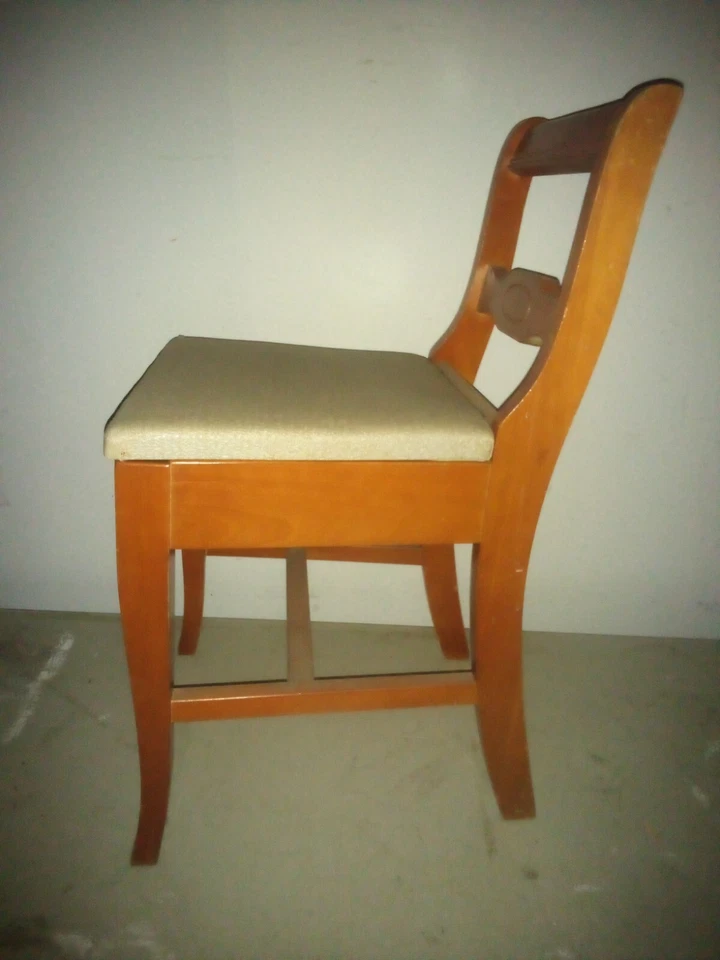 木制缝纫椅凳带储物座椅枫木复古木制 18 英寸高 — 第 4/4 张图片