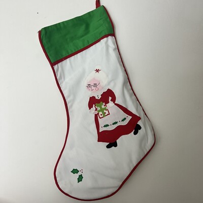 Vintage Grandma Present Holly 16  Christmas Stocking