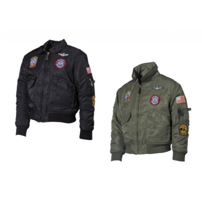 US Kinder Pilotenjacke CWU Fliegerabzeichen Bomberjacke Fliegerjacke Jacke