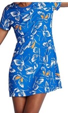 Adidas x FARM Rio Blue Butterfly Print Dress Size M