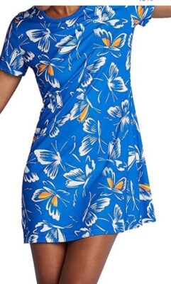 Adidas x FARM Rio Blue Butterfly Print Dress Size M