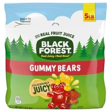 Black Forest Gummy Bears Soft Juicy Fruit Snacks 80oz 6 Flavors Resealable Bag