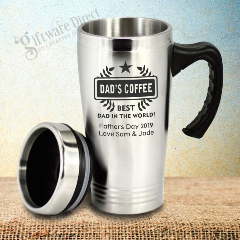Personalised Fathers Day Travel Mug Present Gift Dad Engraved Coffee  Birthday - Main Image