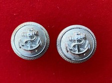 1 Paar Knopf Schraubknopf versilbert Vintage für Beamte Reichsmarine Silberling