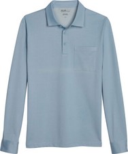 Kenneth Cole Men's Slim Fit Jersey Polo Shirt Size 3XLT NWT Long Sleeves Blue