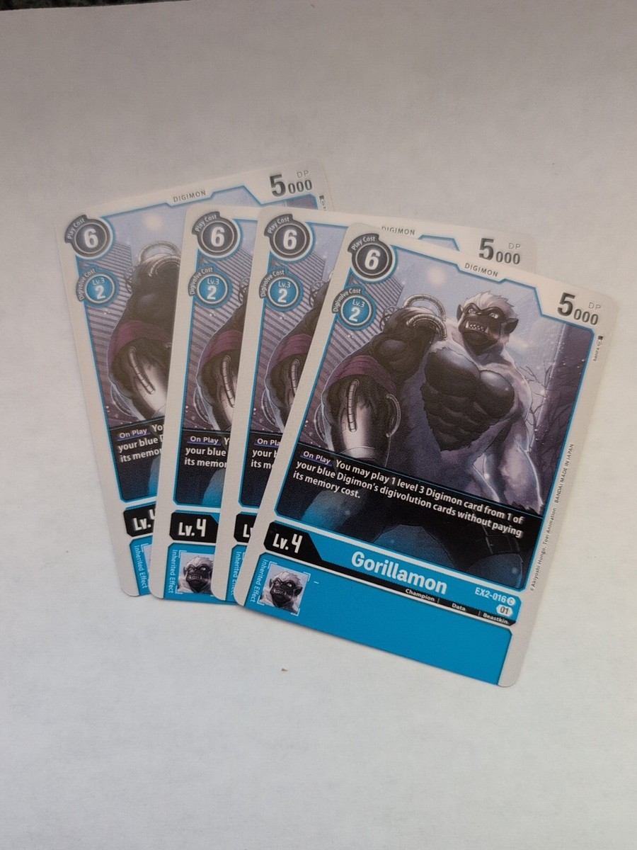 4X Gorillamon EX2-016 C Digital Hazard Digimon TCG NM
