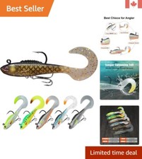 Premium Soft Lures with Flanged Tail and Sharp Hooks - Bass Trout Fishing Gear