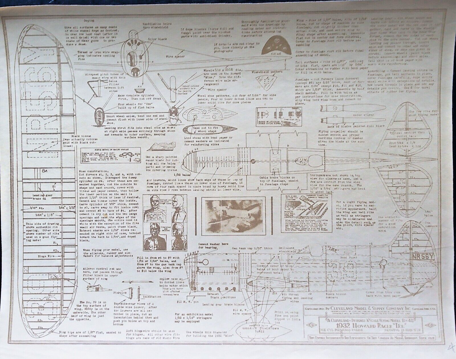 Vintage Cleveland Model Airplane Plans