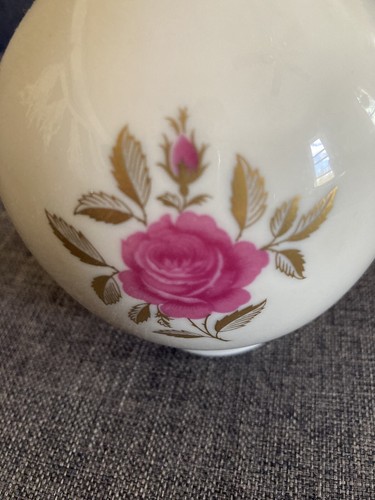 Vaso Lenox Fiore Gambo Lungo Rosa 8 Pollici Crema Rodora con Finiture Oro Made in USA - Foto 4 di 5