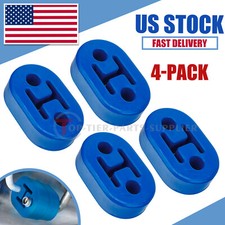 4pcs Rubber Exhaust Pipe Hangers Adjustable Muffler Blue For Universal Most Cars