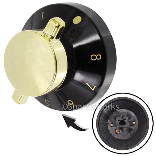 Gold Black Switch Grill Burner Control Knob for STOVES Oven Hob Cooker eBay