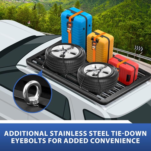 Universal Car Roof Rack Platform Storage Tray Basket Rooftop Cargo Carrier 300kg - Picture 6 of 12