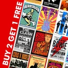 Vintage Music Concert Poster Prints - 60s 70s Rock Band Gig Fillmore Wall Art