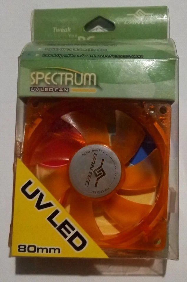 Vantec Spectrum UV Reactive LED Computer Case Fan 80mm 8cm 2900 RPM - Image 4 of 4