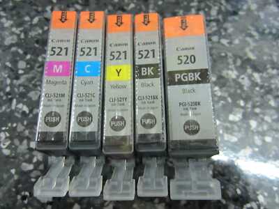 5 original Canon Tinten PGI-520 Black CLI-521 Yellow Magenta Cyan Black Rechnung