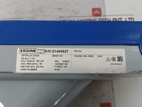 Krohne OPTIFLUX 2100C Basic przepływomierz elektromagnetyczny I/O IP67 100-230 VAC 50HZ - Zdjęcie 7 z 17