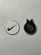 Nike Swoosh 1" Flat Coin Style Golf Marker W/BONUS HAT CLIP - A Great Deal!