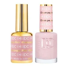 DND DC Soak Off Gel Polish + Matching Nail Lacquer - #141 Pink Champagne