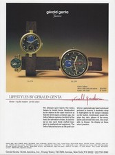 Orologio Gerald Genta Gefica Sahara 1989 moda vintage stampa pubblicità