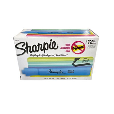 Sharpie Accent Tank Style Highlighter Chisel Tip Blue Dozen 25010