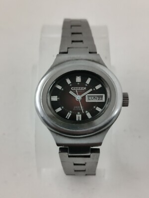 Citizen Automatic Cosmostar Hi Beat Day Date UFO Case Watch 70's Ladies Vintage 