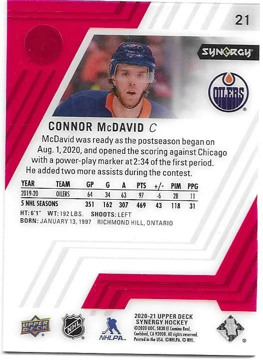 2020-21 Upper Deck Synergy Base Red Parallel "You Pick / Choose from list" - Image 2 of 2