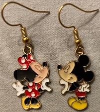 MICKEY and MINNIE MOUSE EARRINGS - Enamel with Gold Plated Ear Wires DISNEY 2